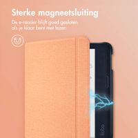 imoshion Canvas Sleepcover Bookcase met stand Kobo Libra Colour - Peach