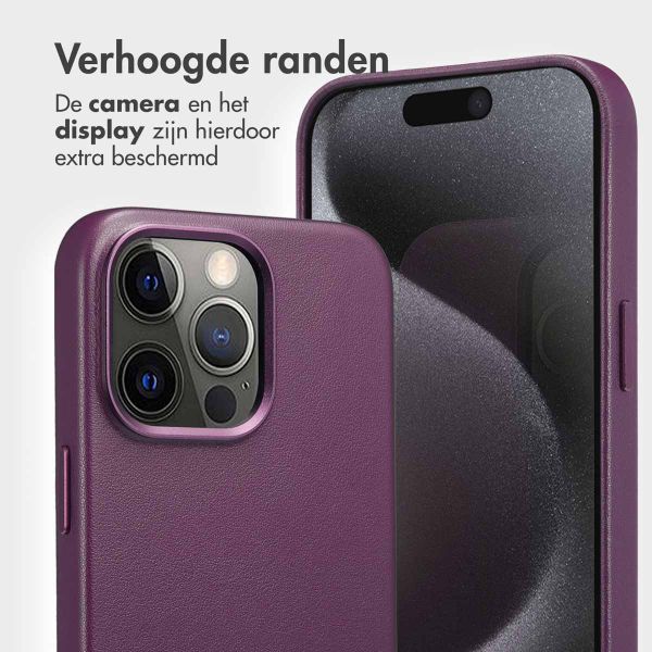 Accezz Leather Bookcase 2-in-1 met MagSafe iPhone 15 Pro Max - Heath Purple