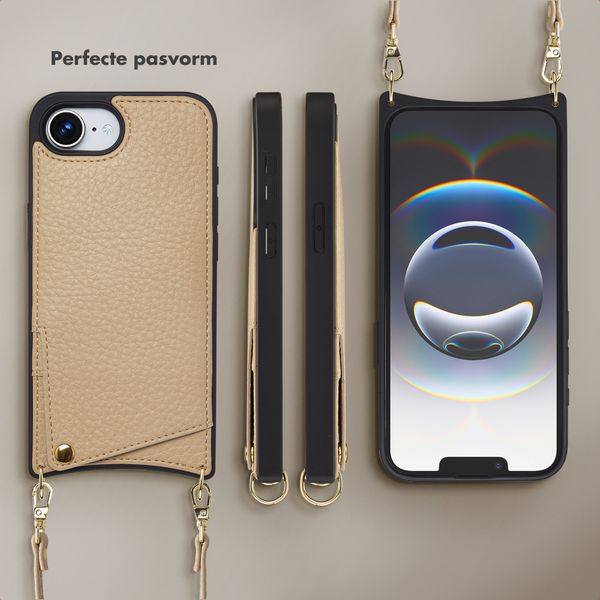 Selencia Nova Telefoonhoes met Koord en Pashouder Apple iPhone 16e - Beige