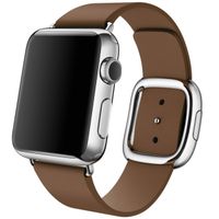 Apple Leather Band Modern Buckle Apple Watch Series 1 t/m 9 / SE (38/40/41 mm) | Series 10 (42 mm) - Maat S - Brown