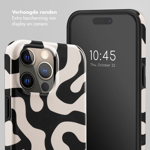 Selencia Vivid Tough Backcover iPhone 15 Pro Max - Art Wave Black