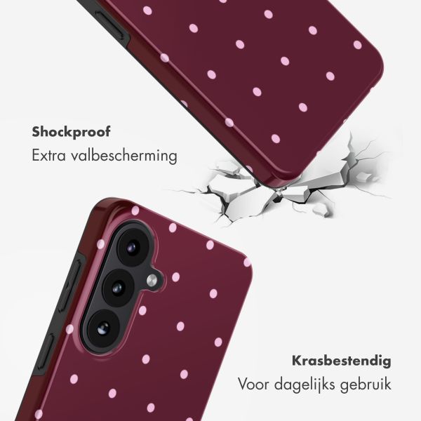 Selencia Vivid Backcover met MagSafe Samsung Galaxy S26 FE - Happy Dots Burgundy