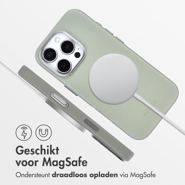 Accezz MagSafe Leather Backcover Apple iPhone 16 Pro - Light Grey