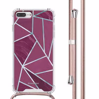 imoshion Design hoesje met koord Apple iPhone 8 Plus / 7 Plus - Bordeaux Graphic