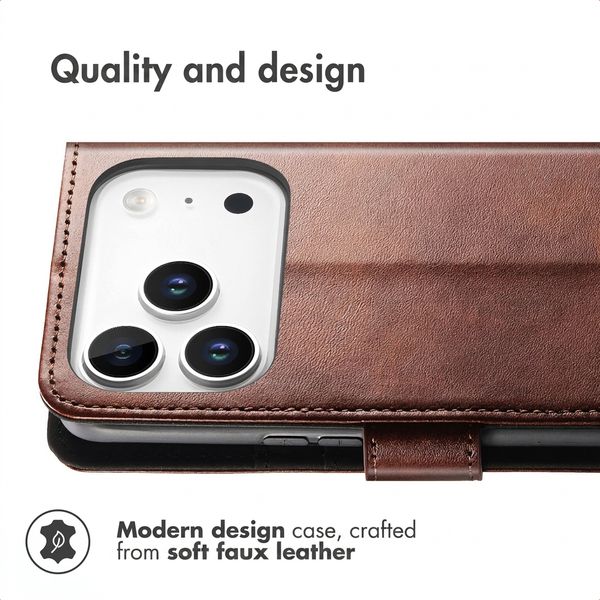 imoshion Luxury Wallet Case Apple iPhone 18 Pro Max / 17 Pro Max - Dark Brown