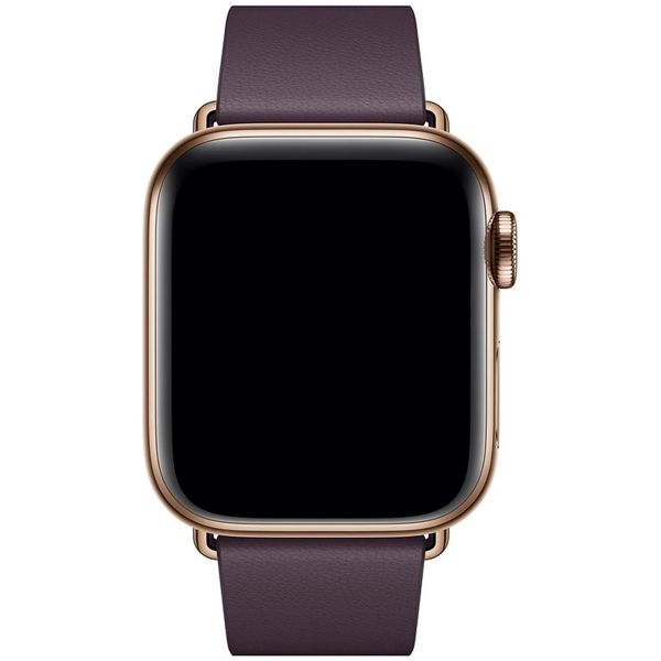 Apple Leather Band Modern Buckle Apple Watch Series 1-9 / SE - 38/40/41 mm / Series 10 - 42 mm - Maat M - Aubergine