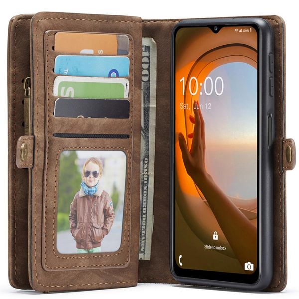 CaseMe Luxe Lederen 2 in 1 Portemonnee Bookcase Samsung Galaxy A13 (5G) / A04s - Bruin