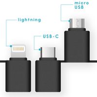 imoshion 3-in-1 smartphone ventilator Lightning, USB-C & Micro-USB - Zwart