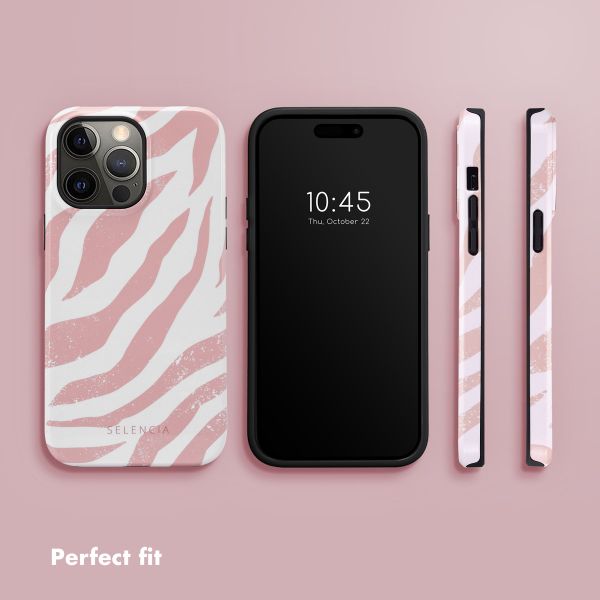 Selencia Vivid Back Cover Apple iPhone 14 Pro Max - Colourful Zebra Old Pink