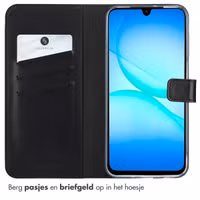 Selencia Echt Leren Bookcase Samsung Galaxy A17 - Zwart