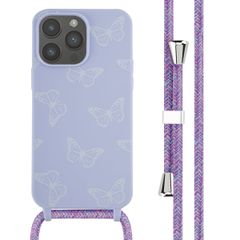 imoshion Siliconen design hoesje met koord iPhone 14 Pro Max - Butterfly