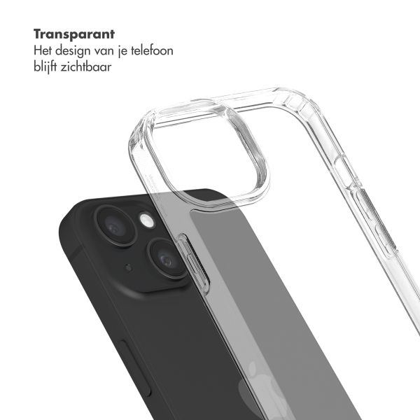 Selencia Backcover met afneembare haakjes iPhone 15 - Transparant