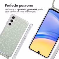 imoshion Design hoesje met koord Samsung Galaxy A15 (5G) - Smoke Green Flowers