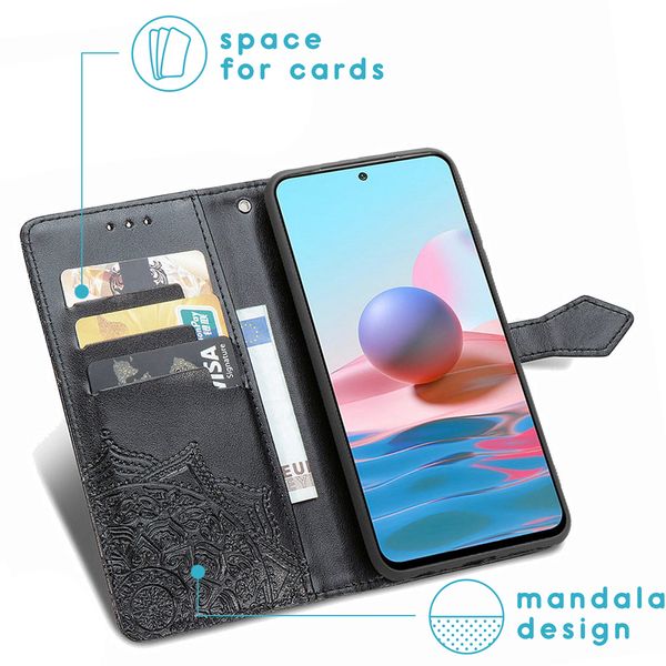 imoshion Mandala Bookcase Xiaomi Redmi Note 10 (4G) / Note 10S - Zwart