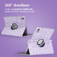 imoshion 360° Draaibare Design Bookcase iPad 11 (2025) 11 inch / iPad 10 (2022) 10.9 inch - Laverder Flowers