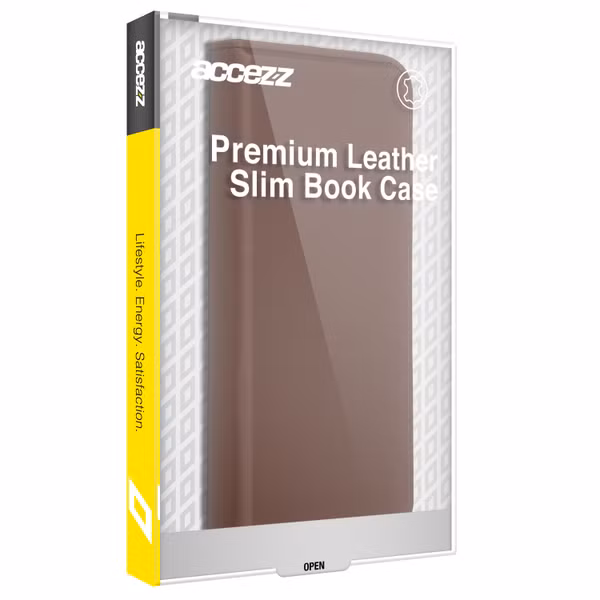 Accezz Premium Leather Slim Bookcase Apple iPhone SE (2022 / 2020) / 8 / 7 / 6(s) - Bruin