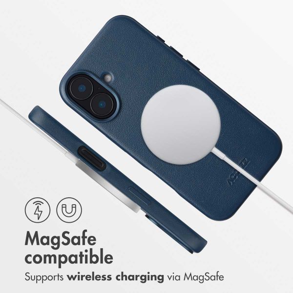 Accezz Leather Back Cover with MagSafe Apple iPhone 16 - Nightfall Blue