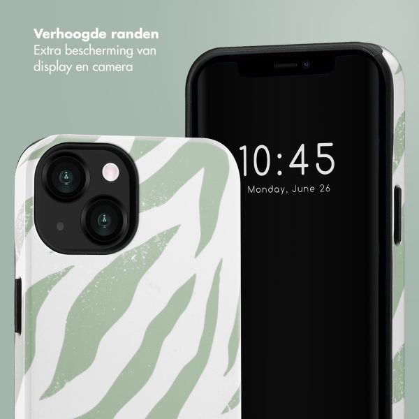 Selencia Vivid Backcover Apple iPhone 13 - Colorful Zebra Sage Green