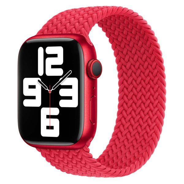 Apple 4 Pack Gevlochten solobandje Apple Watch | 38/40/41/42 mm - Maat 8 - (PRODUCT)RED / Maize / Lavender / Storm Blue