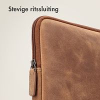 Accezz Leather Laptop hoes met rits 13-14 inch - Laptopsleeve - Cognac
