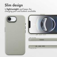Accezz Leather Back Cover with MagSafe Apple iPhone 17e / 16e - Light Grey