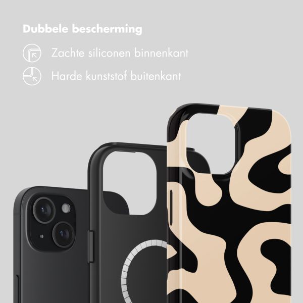 Selencia Vivid Backcover met MagSafe Apple iPhone 15 - Art Wave Black