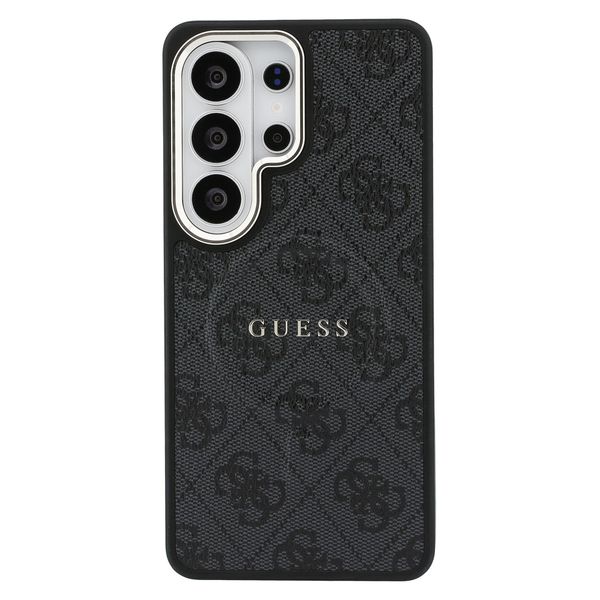 Guess 4G Leather Backcover met MagSafe Samsung Galaxy S26 Ultra - Gold Edge - Black