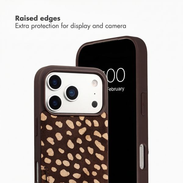 Selencia Nova Real Leather Back Cover with Card Holder Apple iPhone 17 Pro - Fawn Chic