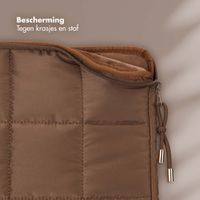 Selencia Puffy Laptop hoes 15-16 inch - Laptopsleeve - Mocha Brown