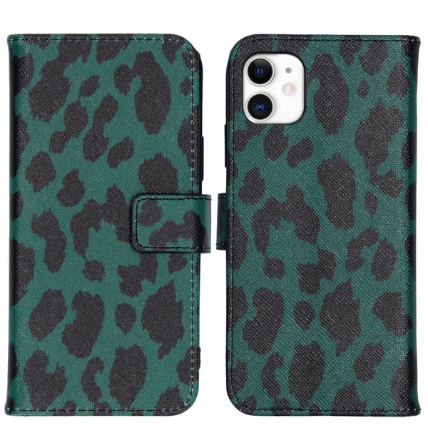 imoshion Design Softcase Bookcase iPhone 11 - Green Leopard