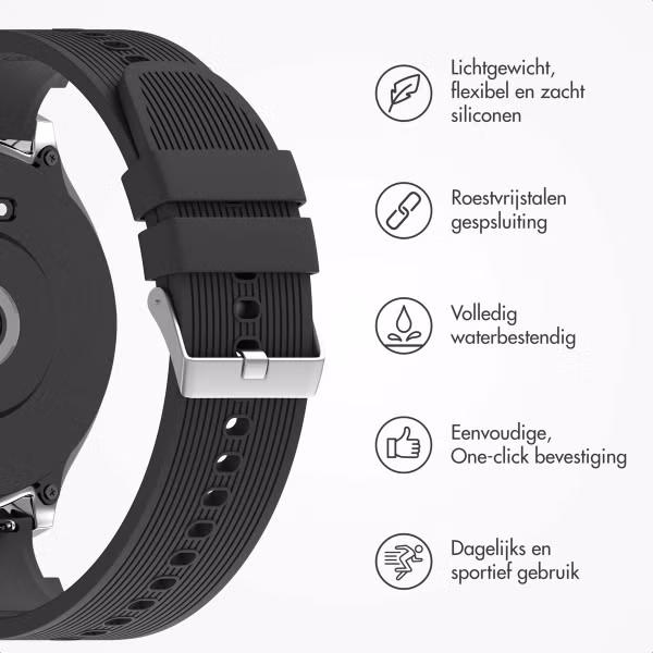 imoshion Siliconen bandje voor de OnePlus Watch 3 / 2 / 2R / Oppo Watch X2 / X - Zwart