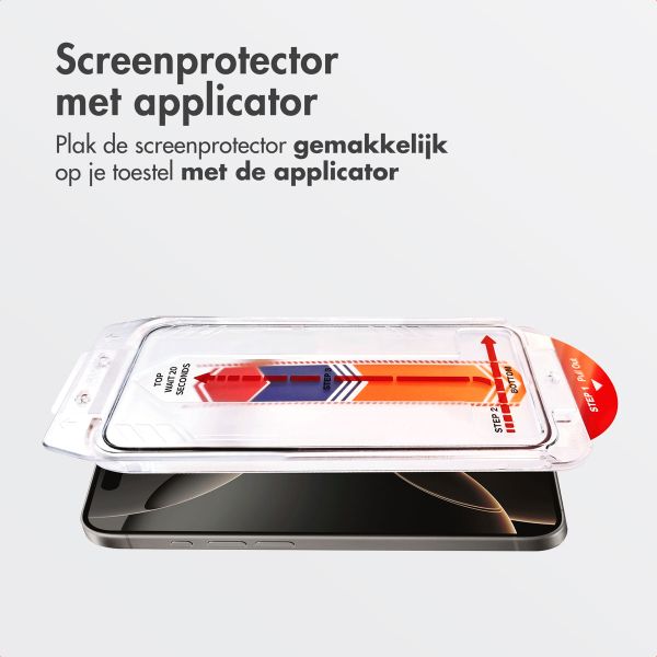 Accezz Gehard Glas Screenprotector + Applicator Apple iPhone 16 Pro