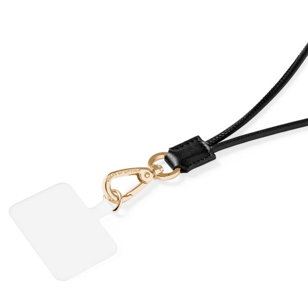 iDeal of Sweden Vegan Leather Phone Strap - Universeel verstelbaar telefoonkoord - Zwart