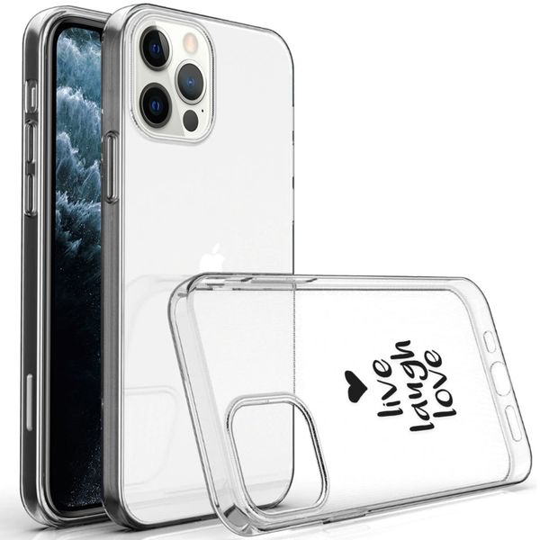 imoshion Design hoesje iPhone 12 (Pro) - Live Laugh Love - Zwart