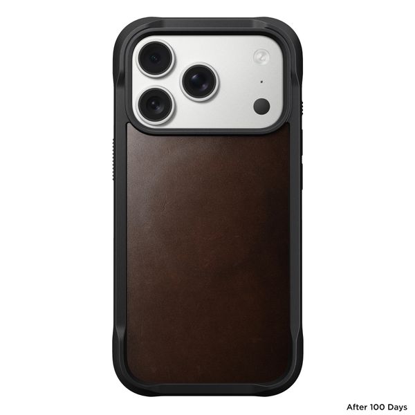 Nomad Rugged Horween Leather Backcover Apple iPhone 17 Pro - Rustic Brown
