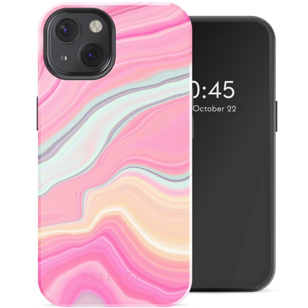 Selencia Vivid Tough Backcover met MagSafe iPhone 13 - Pastel Lipstick Marble