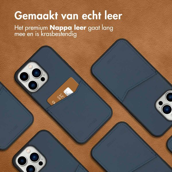 Accezz Premium Leather Card Slot Backcover Apple iPhone 14 Pro Max - Donkerblauw