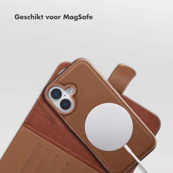 Selencia Olyn Uitneembare Bookcase met MagSafe Apple iPhone 16 - Bruin