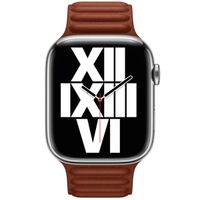 Apple Leather Link Apple Watch Series 1 t/m 11 / SE / Ultra (44/45/46/49 mm) - Maat S/M - Umber