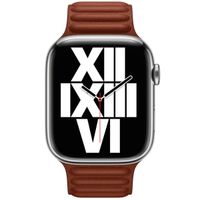 Apple Leather Link Apple Watch Series 1-10 / SE / Ultra (2) - 42/44/45/46/49 mm - Maat S/M - Umber