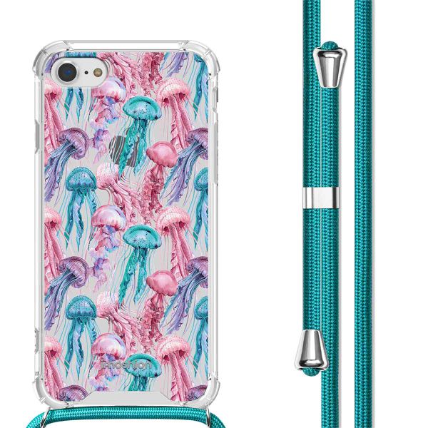 imoshion Design hoesje met koord iPhone SE (2022 / 2020) / 8 / 7 - Jellyfish Watercolor