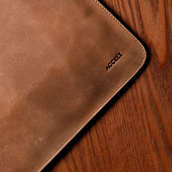 Accezz Leather laptop sleeve 16 inch - Cognac