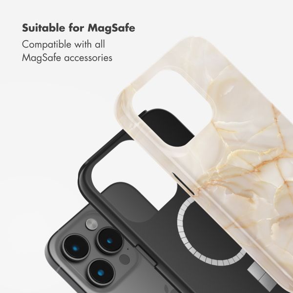 Selencia Vivid Back Cover with MagSafe Apple iPhone 15 Pro - Golden Beige Marble