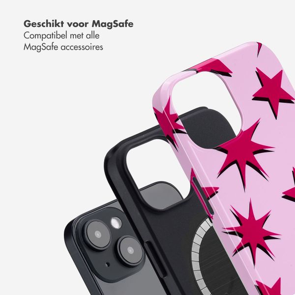 Selencia Vivid Backcover met MagSafe Apple iPhone 14 - Stars Rubine Red Light Pink