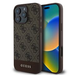 Guess Bottom Stripe 4G Backcover iPhone 16 Pro Max - Bruin