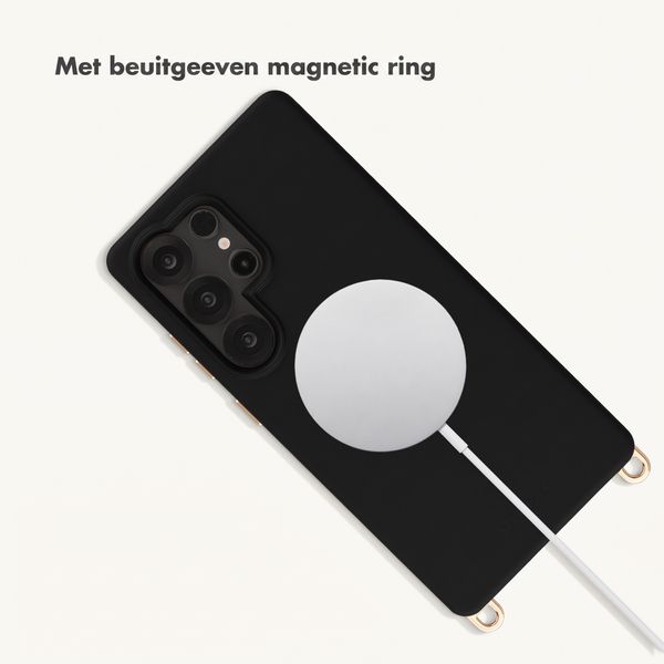 Selencia Rivièra MagSafe Case with detachable hooks Samsung Galaxy S25 Ultra - Velvet Black