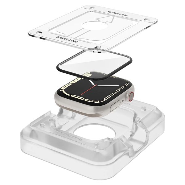 Spigen Pro Flex EZ Fit Screenprotector met applicator Apple Watch Series 7/8/9 - 45 mm - Transparant