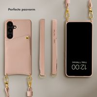 Selencia Nova Telefoonhoes met Koord en Pashouder Samsung Galaxy S25 / S24 - Dusty Rose
