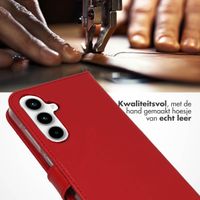 Selencia Echt Leren Bookcase Samsung Galaxy A55 - Rood