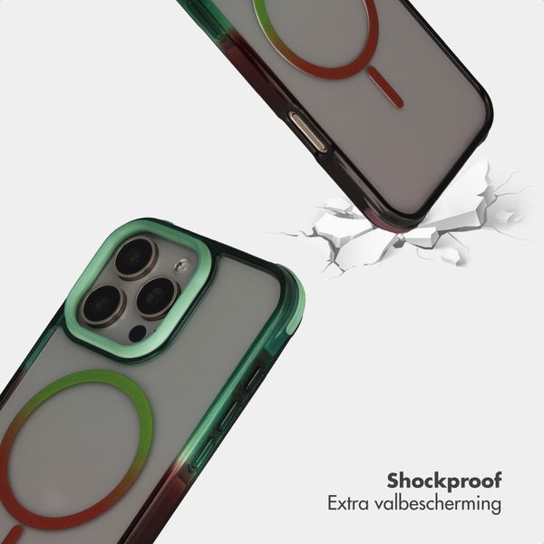 Selencia Gradient Backcover met MagSafe Apple iPhone 16 Pro Max - Groen / Bruin